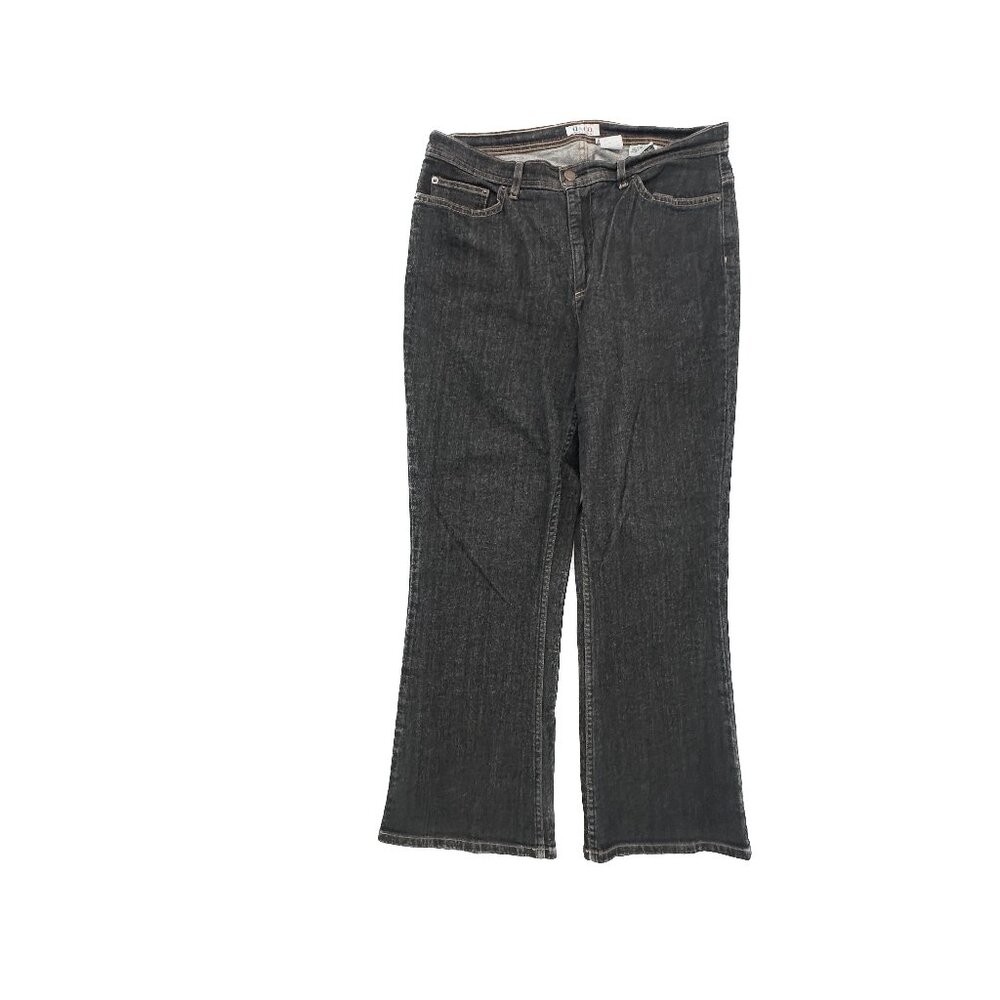 D&Co Bootcut Jeans Women 14P Black Denim High Rise Stretch A45126